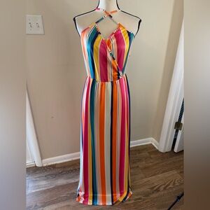 ININ striped maxi sundress SZ LG